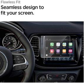 img 3 attached to 📲 OYFA Защитное стекло HD Clear для экрана 2017-2021 Jeep Compass, антивандальное и ударопрочное, защищает сенсорный экран Uconnect 8.4”