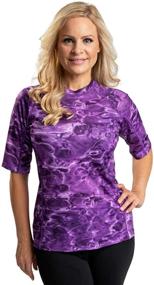 img 4 attached to ☀️ UPF50+ Aqua Design Women's Short Sleeve Rashguard Swim Shirt: Effective Sun Protection