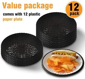 img 3 attached to Reusable Black Plastic Plate Holders 🍽️ for Disposable Plates – Safe, Durable and 12-Pack