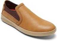 men's leather slip-on sneaker shoes by rockport caldwell logo