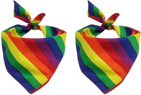 img 4 attached to Tinsow Rainbow Bandanas Handkerchiefs Bandana