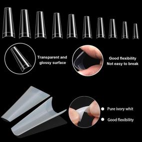 img 2 attached to 💅 1000 PCS French Coffin Ballerina Nail Tips: Perfect Acrylic Nails for Nail Salon, DIY Nail Art, and Ballerina Nails- Clear+Natural in Clear Plastic Cases