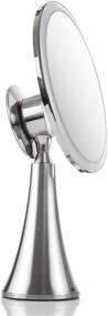 img 2 attached to Evolvico 9 inch Lighted Round Makeup Vanity Mirror - Rechargeable & Cordless - 5X/10X Magnification with Ultra Bright LED Lights - Touch Control Adjustable Brightness - Brushed Stainless Steel