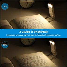 img 3 attached to 📚 DEWENWILS USB Rechargeable Book Reading Light, Warm White, Adjustable Brightness for Eye-Protection, LED Clip on Book Lights, Portable Bookmark Light for Reading in Bed or Car