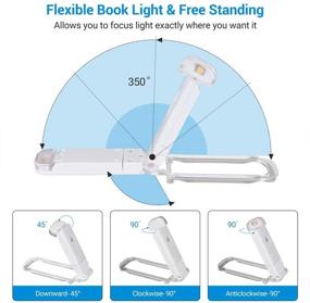 img 1 attached to 📚 DEWENWILS USB Rechargeable Book Reading Light, Warm White, Adjustable Brightness for Eye-Protection, LED Clip on Book Lights, Portable Bookmark Light for Reading in Bed or Car