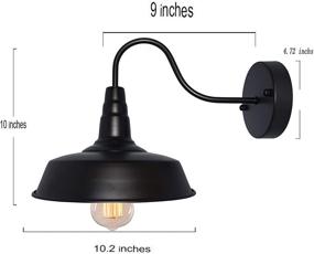 img 2 attached to BRIGHTESS Retro Black Wall Sconce Gooseneck Barn Flat Lamp - Vintage and Industrial LED Lamp Fixtures (2 Packs)