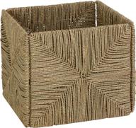 🧺 honey-can-do sto-03666 natural seagrass folding basket with handles, 11.5 x 10.6 x 10.6 inches logo