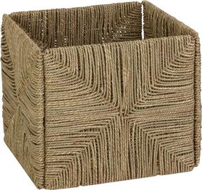 img 3 attached to 🧺 Honey-Can-Do STO-03666 Natural Seagrass Folding Basket with Handles, 11.5 x 10.6 x 10.6 inches