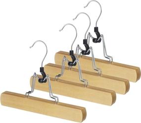 img 2 attached to 👔 Organize Your Closet with Whitmor Grade A Natural Wood Clamp Slack Hangers (Set of 4)