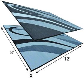 img 3 attached to Enhance Your Outdoor Aesthetic with the Stylish Camping GA1 Reversible Patio Mat-8' x 12', Black/Silver