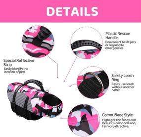 img 2 attached to 🐶 MAZORT Camouflage Dog Life Jacket, Reflective & Adjustable Preserver with Rescue Handle - Perfect for Swimming, Boating & Canoeing (Pink, Small)