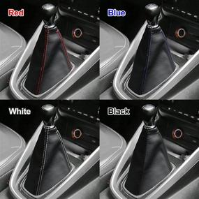 img 2 attached to 🚗 X AUTOHAUX 0.55 Inch PVC Faux Leather Gear Shifter Knob Cover Car Dust Boot - Inner Hole Dia 0.55" - 20 x 27cm