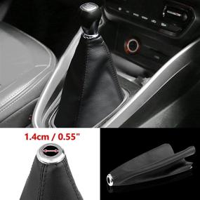 img 3 attached to 🚗 X AUTOHAUX 0.55 Inch PVC Faux Leather Gear Shifter Knob Cover Car Dust Boot - Inner Hole Dia 0.55" - 20 x 27cm