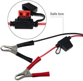 img 2 attached to 🔌 Slim 1.5FT 12V SAE 2Pin Quick Disconnect Cable - KUNCAN SAE to Battery Alligator Clip with 7.5A Fuse (1 Pack)