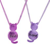 🐱 lux accessories best friend bff engraved cat novelty necklace set - a perfect 2pc set for best friends! logo