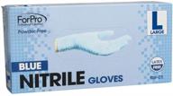 🧤 forpro large blue nitrile gloves - powder-free, latex-free, non-sterile, food safe, 4 mil - 100 count logo