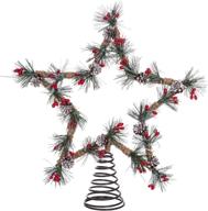 metal star treetop: festive christmas tree topper ornament for home party decorations logo