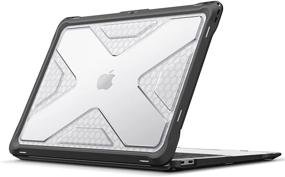 img 4 attached to Fintie Protective Case for MacBook Air 13 Inch (M1/A2179/A1932) - Heavy-Duty Clear Shell Cover with TPU Bumper - Compatible with Retina Display & Touch ID