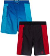 🏊 stay protected and stylish: body glove boys' swim trunks - 2 pack upf 50+ quick-dry board shorts bathing suit (little boy/big boy) logo