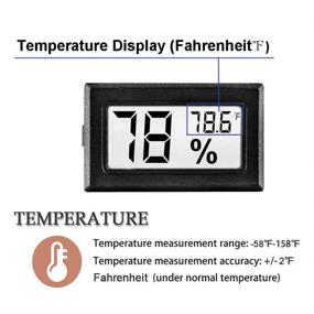 img 1 attached to 🌡️ 2-Pack Mini Digital Hygrometer Gauge Indoor Thermometer by Meggsi - LCD Monitor for Temperature and Humidity Measurement in Humidors, Greenhouse, Jars, Incubators, Guitar Case - Fahrenheit Display (℉)