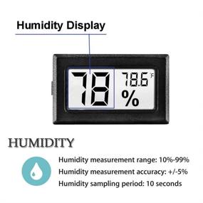 img 2 attached to 🌡️ 2-Pack Mini Digital Hygrometer Gauge Indoor Thermometer by Meggsi - LCD Monitor for Temperature and Humidity Measurement in Humidors, Greenhouse, Jars, Incubators, Guitar Case - Fahrenheit Display (℉)