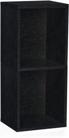 img 4 attached to Way Basics Eco 2 Shelf Narrow Bookcase and Storage Unit: Black Wood Grain, Tool-Free Assembly, Sustainable Non-Toxic zBoard Material