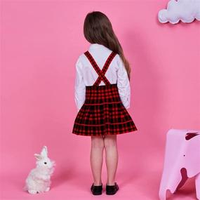 img 2 attached to Girls Solid Flare Suspender Skirt Girls' Clothing