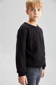 img 3 attached to DeFacto Crew Neck Knit Black