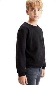 img 4 attached to DeFacto Crew Neck Knit Black
