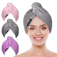 popchose microfiber hair towel wrap: ultra absorbent, fast drying hair turban for women with wet, curly, longer, thicker hair - no frizz, soft hair wrap towels logo