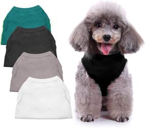 img 4 attached to 👕 Chol&amp;Vivi Plain Dog T Shirts, Soft and Thin Dog Shirt Vest Clothes, 4pcs Blank Shirts Fit for Extra Small to Extra Large Size Dogs and Puppies