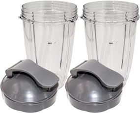 img 4 attached to Blendin Flip Top To Go Lid with 24oz Tall Cup: Nutribullet Compatible 2-Pack for 600W, 900W, NB-101B, 900 Pro Series Blenders