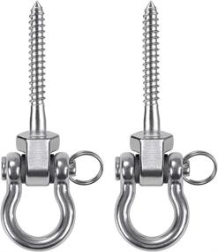 img 4 attached to 🏋️ BeneLabel Set of 2 Heavy Duty Swing Hangers – Permanent Antirust Stainless Steel 304 Screw Brackets with 1800LB Capacity, Ideal for Indoor and Outdoor Playgrounds, Yoga Hammocks, Chairs, Sandbags, Punching Bags, and Swing Sets