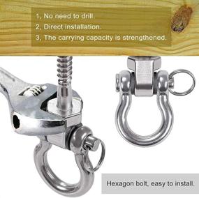 img 3 attached to 🏋️ BeneLabel Set of 2 Heavy Duty Swing Hangers – Permanent Antirust Stainless Steel 304 Screw Brackets with 1800LB Capacity, Ideal for Indoor and Outdoor Playgrounds, Yoga Hammocks, Chairs, Sandbags, Punching Bags, and Swing Sets
