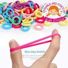 img 1 attached to 👶 YGDZ 300pcs Baby Hair Ties: Elastic Toddler Hair Bands for Girls, Soft Mini Ponytail Holders, Multicolor