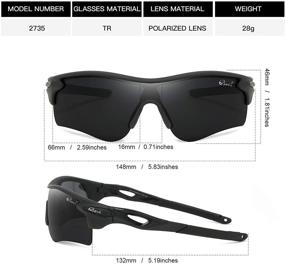 img 3 attached to 🕶️ TR90 Ultralight Frame Polarized Sports Sunglasses: Perfect for Cycling, Running, Driving, and Fishing - Men & Women