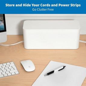 img 3 attached to 🔌 Wire Cord Organizer Box - Conceal Cords at Home with Power Strip Cover and Surge Protector Cover - Baby Proof and Pet-Friendly Electric Concealer for Lounge, Desk, TV, and Computer - Set of 2, White