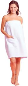 img 3 attached to Soft and Quick Dry Spa/Bath Wrap for Women with Adjustable Closure and Pocket