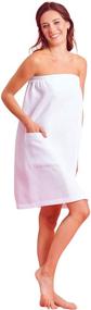 img 4 attached to Soft and Quick Dry Spa/Bath Wrap for Women with Adjustable Closure and Pocket