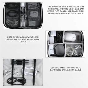 img 1 attached to 💼 CATOREX Electronic Organizer: Waterproof Travel Cable Storage Bag for Chargers, Cables, USB, SD Card - Black