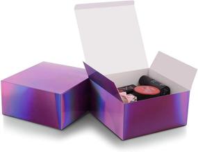 img 3 attached to 🌈 SHANSVYE Радужные градиентные подарочные коробки: 10 шт. коробок размером 8x8x4 дюйма для предложений свидетельнице, дней рождения, свадеб и не только!