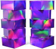 🌈 shansvye rainbow gradient gift boxes: 10pcs 8x8x4in boxes for bridesmaid proposals, birthdays, weddings, and more! logo