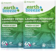 earth breeze liquidless laundry detergent sheets - 120 loads, 🌍 fresh scent - same clean, no mess! (pack of 2, 60 sheets) logo