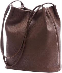 img 4 attached to 👜 Bucket Women's Leather Shoulder Handbags: Chic Handbags & Wallets