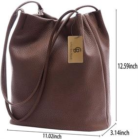 img 1 attached to 👜 Bucket Women's Leather Shoulder Handbags: Chic Handbags & Wallets