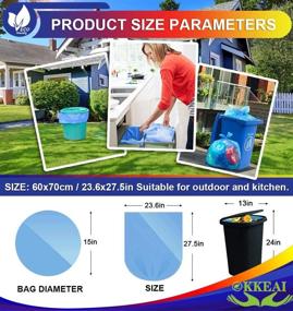 img 2 attached to 🗑️ OKKEAI Thicker 0.98 MIL Biodegradable 8 Gallon Kitchen Trash Bags - 60 Count Medium Recycling Bags for Home Office, Lawn, Bathroom - Fits 7-10 Gallon Bins
