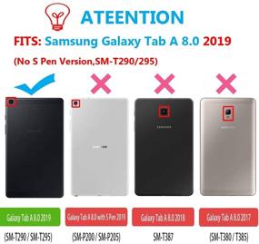 img 3 attached to 🌈 CCMAO Case for Samsung Galaxy Tab A 8.0 Inch 2019 - [Hand Strap] 360 Degree Rotating Kickstand, Full-Body Impact Resistant Cover, SM-T290/T295, Rainbow Red