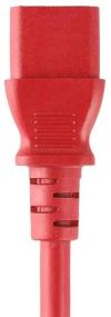 img 1 attached to Monoprice 133555 18AWG Power Cable/Cord - 1Ft - Red 3 Conductor PC Power Connector Socket 10A (NEMA 5-15P To IEC 60320 C13)