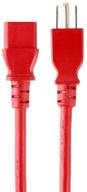 monoprice 133555 18awg power cable/cord - 1ft - red 3 conductor pc power connector socket 10a (nema 5-15p to iec 60320 c13) logo