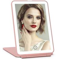 💄 rose gold rechargeable lighted makeup vanity mirror with 3 colors lighting, 72 led lights, touch sensor dimming, and portable tabletop cosmetic beauty mirror логотип